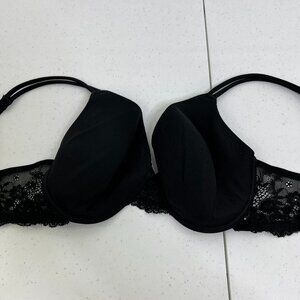 Wacoal 65308 Hidden Charms Lace‎ Contour Bra 34D Black Wire Tshirt Everyday